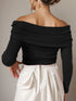 'Viatrix' Wool Knit Off-Shoulder Sweater - Celes Fashion